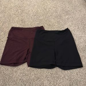 New Burgundy And Black Long Shorts